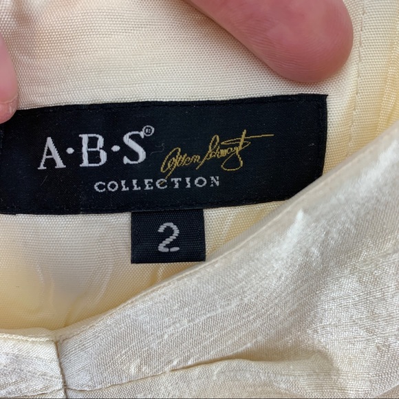 ABS Collection By Allen Schwartz 100% Silk Strapless Dress Size 2 - Picture 10 of 12